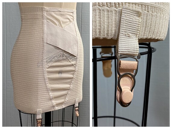 50's 60's Vintage Pinup Ivory Girdle Shapewear Gar
