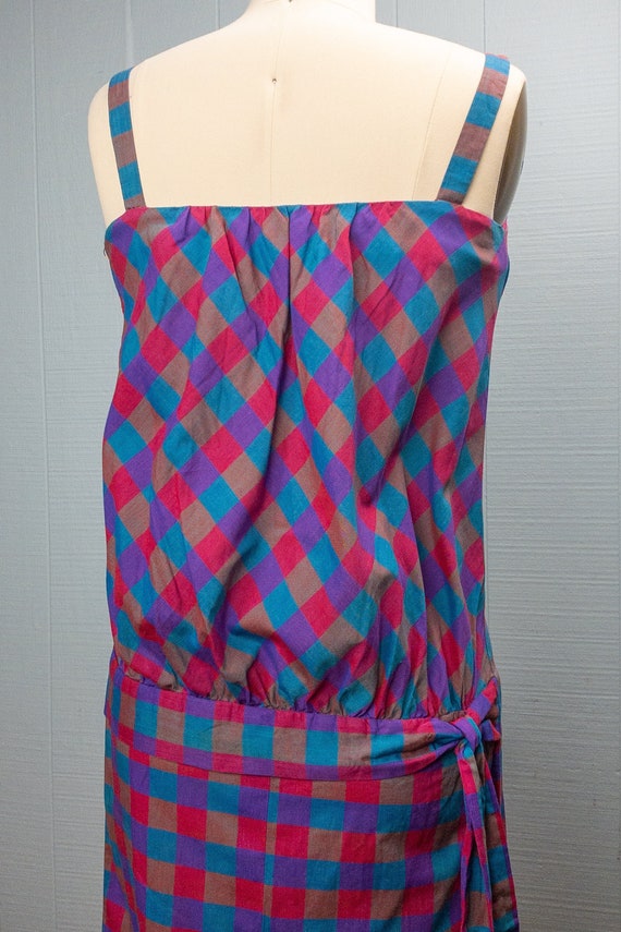 60's Plaid Purple Pink Blue Dress | XXS/XS | Drop… - image 7