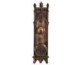 c. 1900 39 s Antique Bronze Russwin Toulon Gothic Entry Door Hardware