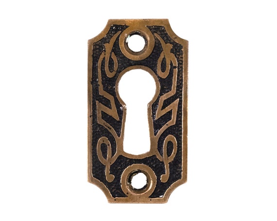 Ironmongery World Black Antique Cast Iron Keyhole Key Hole Plate Covers Door Lock Escutcheons 5 Oval Open