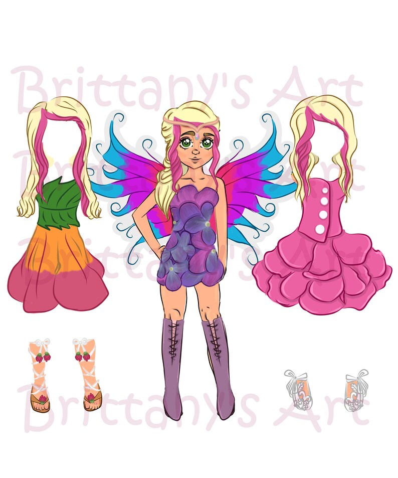 Fairy Paper Doll Shayleen Etsy