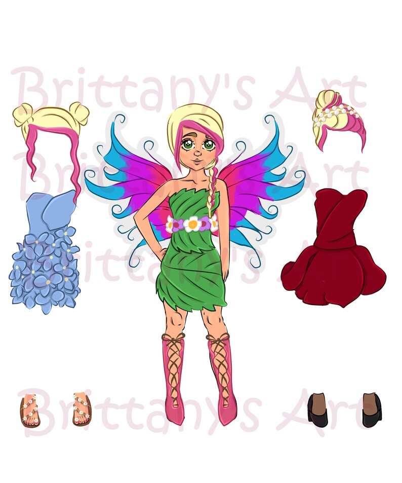Fairy Paper Doll Shayleen Etsy