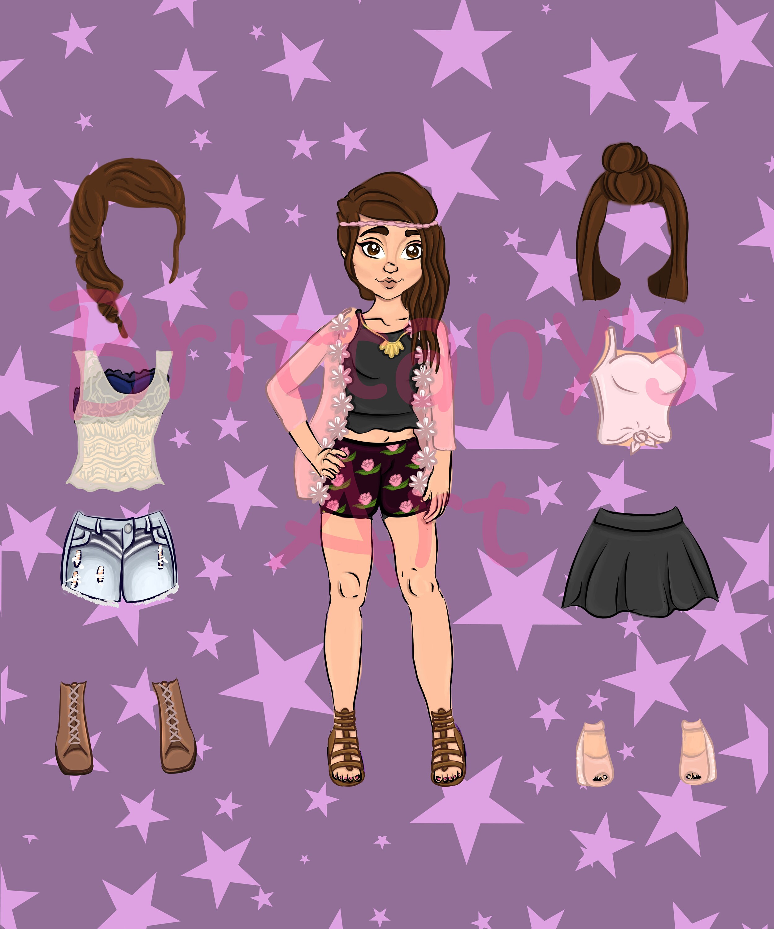 Handmade Paper Doll Kourtney Etsy