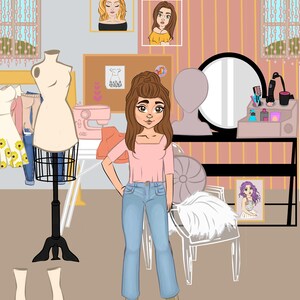 Handmade Paper Doll: Kourtney