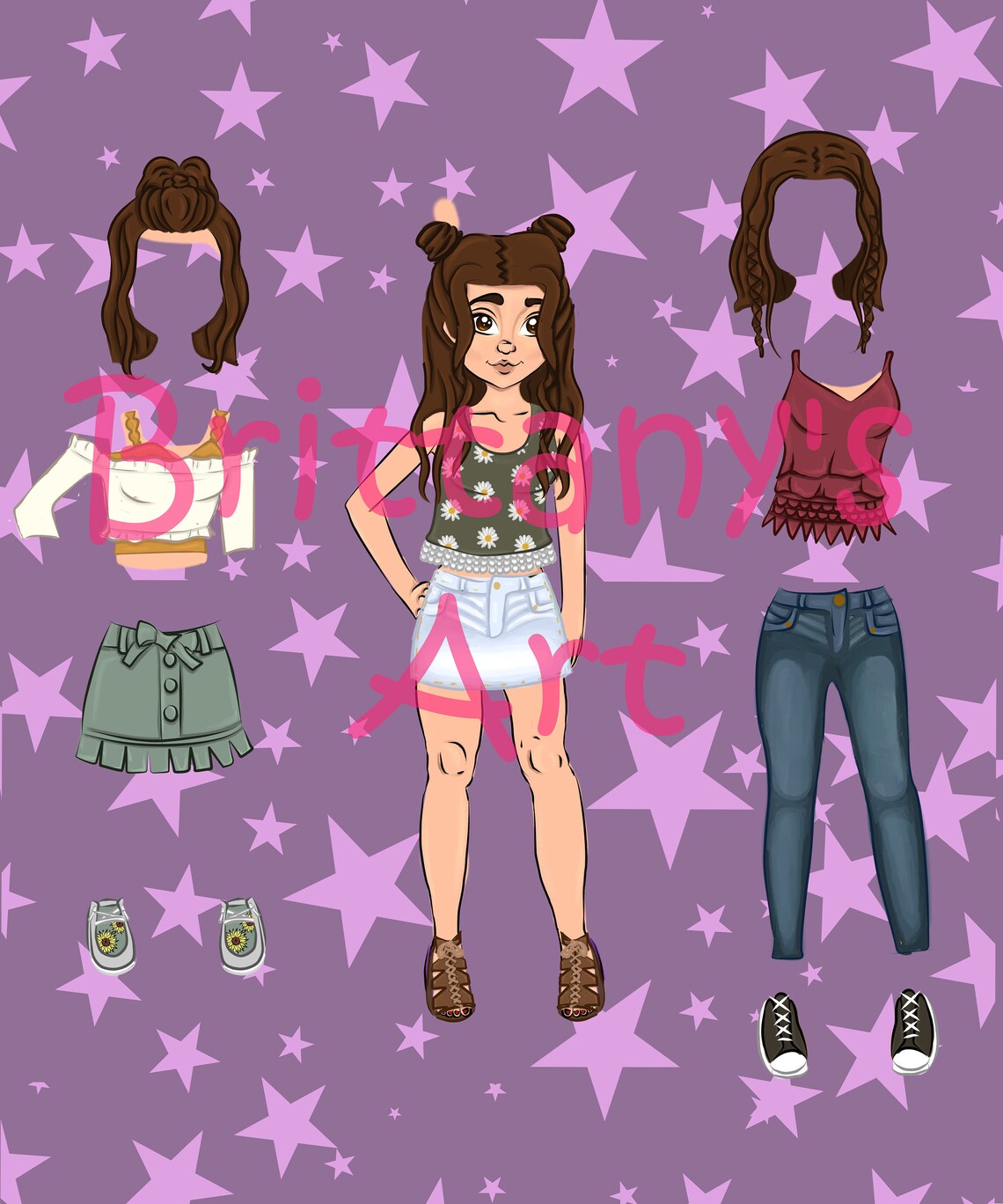 Handmade Paper Doll Kourtney Etsy