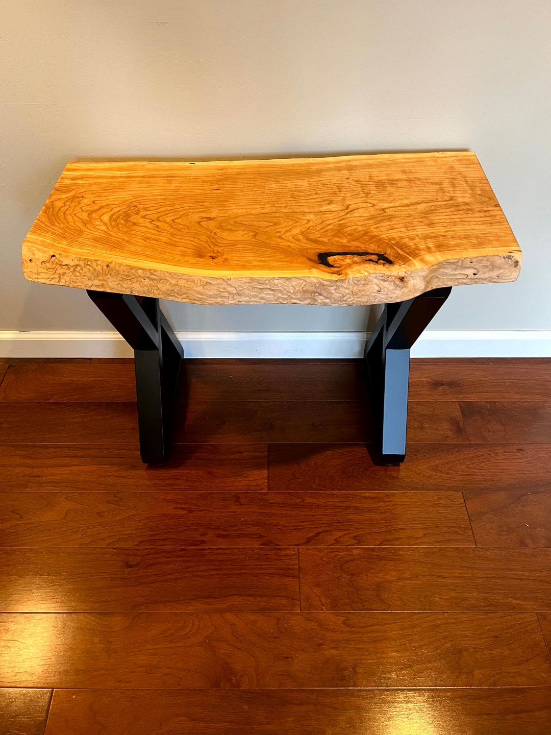 Handcrafted Live Edge Cherry Side Table Unique 100 Year Old Etsy
