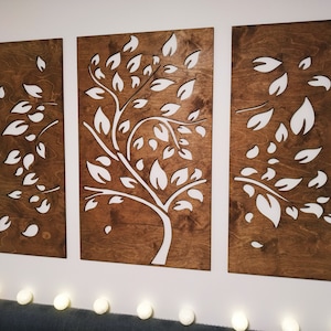 3 Panel Holz Wandkunst - Schöne Wohnzimmer Dekor