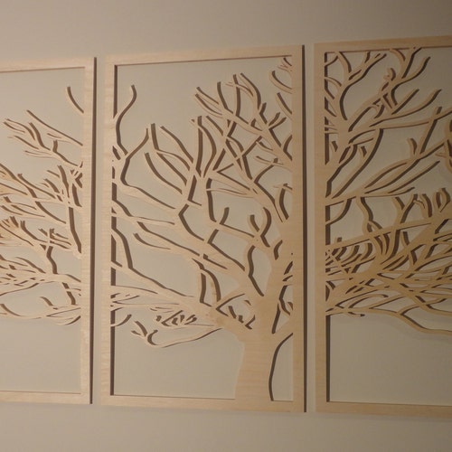 3 Panel Wood Wall Art Beautiful Living Room Decor Etsy