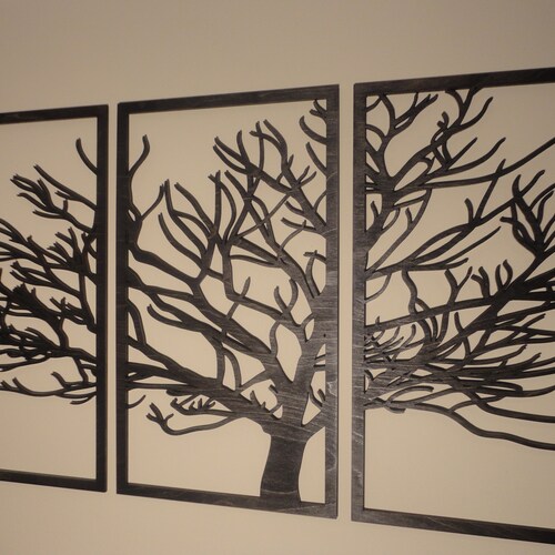 4 Panel Wood Wall Art Beautiful Living Room Decor Etsy