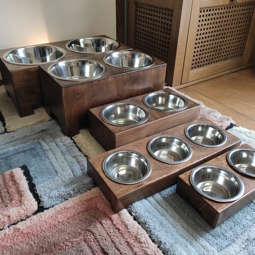 Modern Raised Dog Bowl Stand Elevated Pet Bowl Bowl Etsy