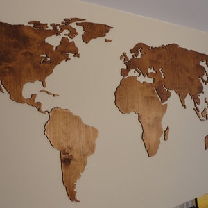 Wooden World Map 3d wall decor hanging decoration