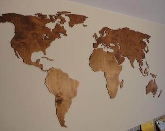 Wooden World Map 3d wall decor hanging decoration