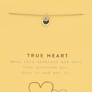 True Heart -  Gold Heart Necklace - Sentimental Gift, Layering Necklace, Minimalist Jewelry, Charm Choker