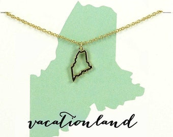 Details about / New Polished Rhodium Plated 925 Sterling Silver Maine State Map Charm Pendant