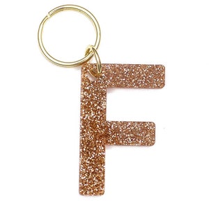 Glitter Letter Keychain - Etsy