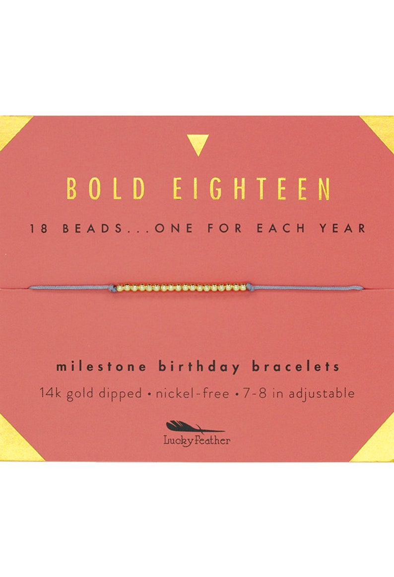 Birthday Milestone Bracelet + Card - Bold Eighteen 