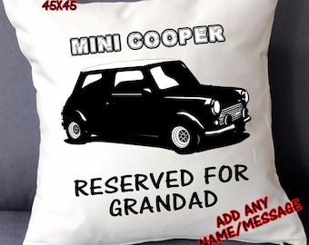Personalised Koolart Cartoon Austin Powers Car Union Jack Cushion Cover Gift 