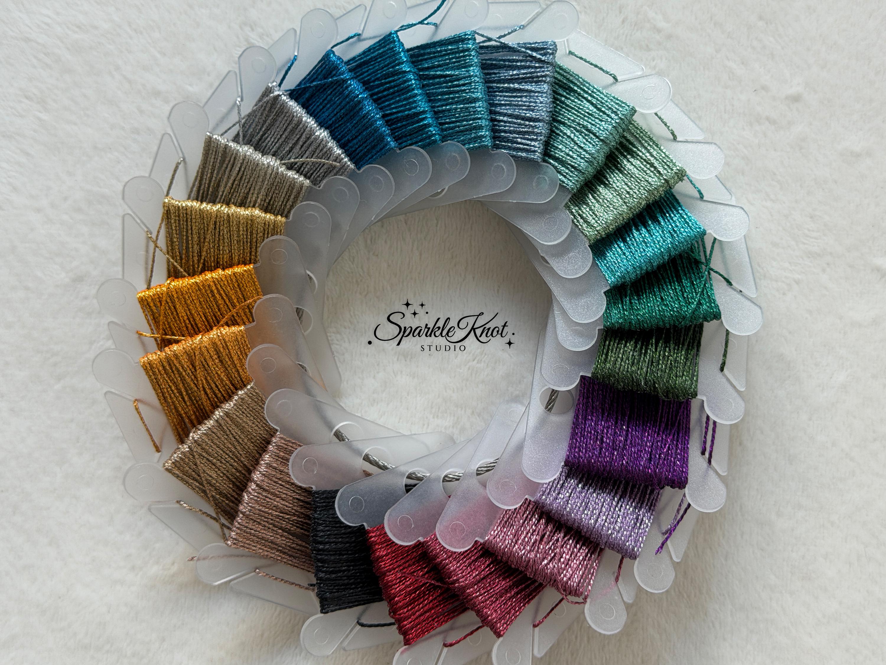 Color Discovery Pack 0.3mm 0.5mm Glitter Waxed Macramé Cord Samples 5m…