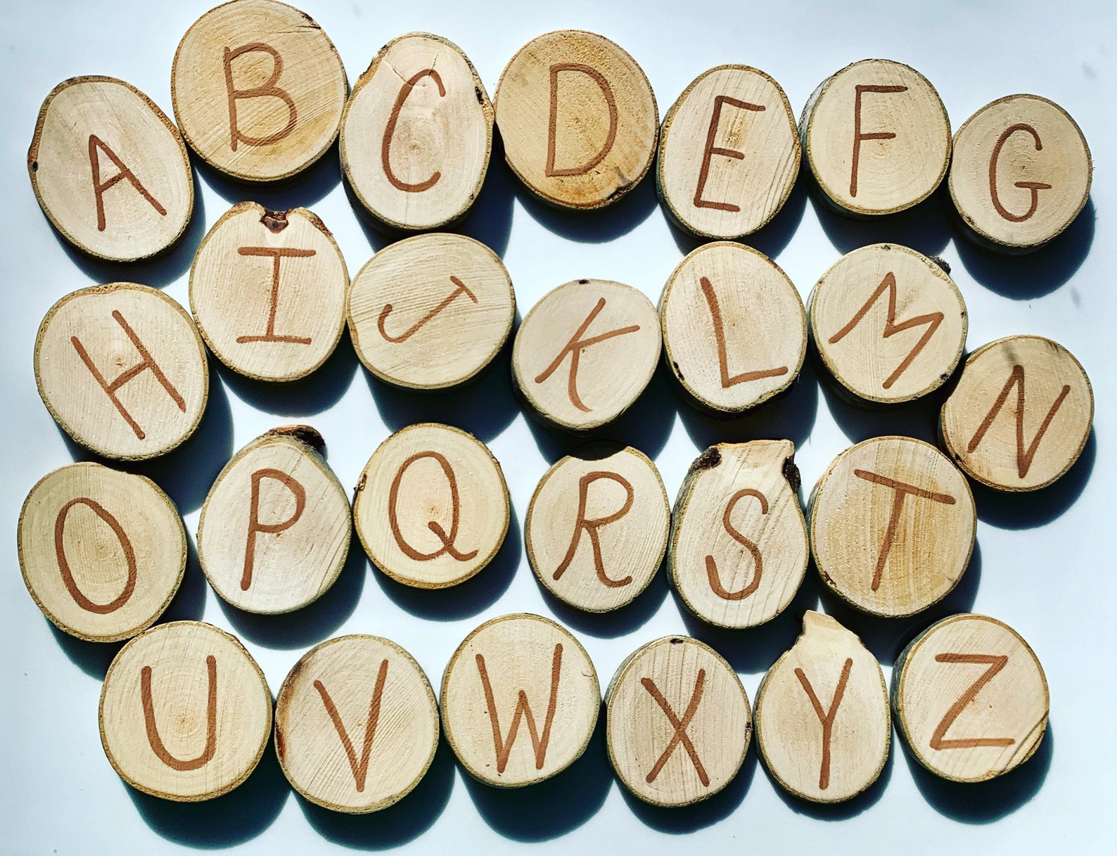 Handmade Wood Slice Alphabet Etsy