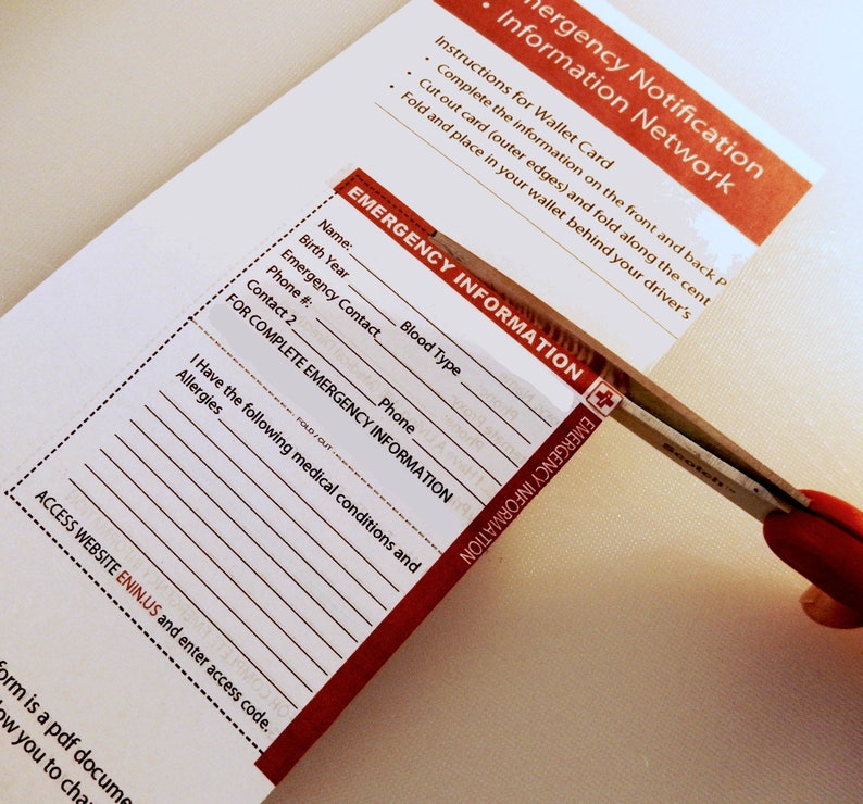 Emergency ID Wallet Card Emergency Contacts Critical Etsy UK