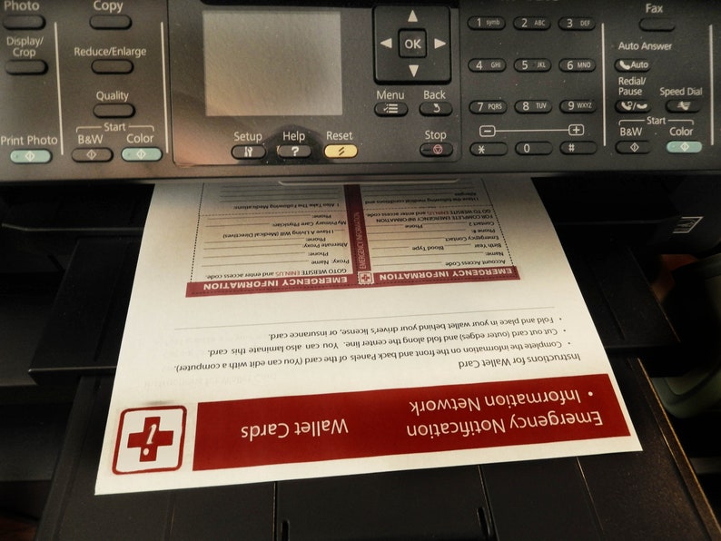 Emergency ID Wallet Card Emergency Contacts Critical Etsy UK