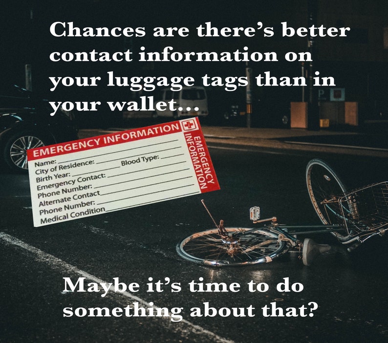 Emergency ID Wallet Card Emergency Contacts Critical Etsy Canada