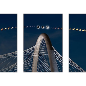 Phases du soleil (triptyque) - l'éclipse de 2024 à Dallas
