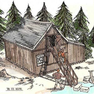 Paper model house, papercraft house, paper doll house, Ice house