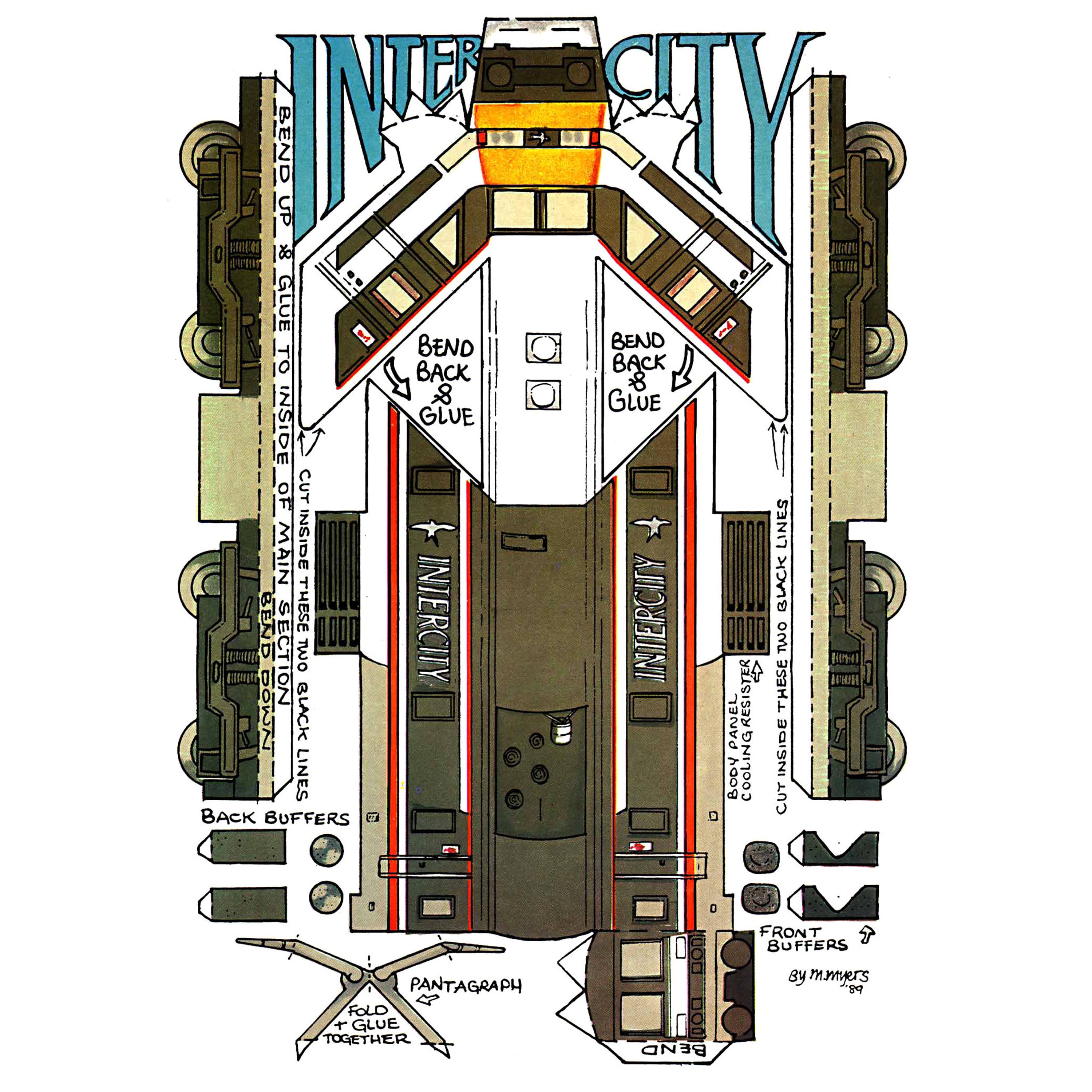 Train Paper Model, Paper Model Car, Intercity Etsy