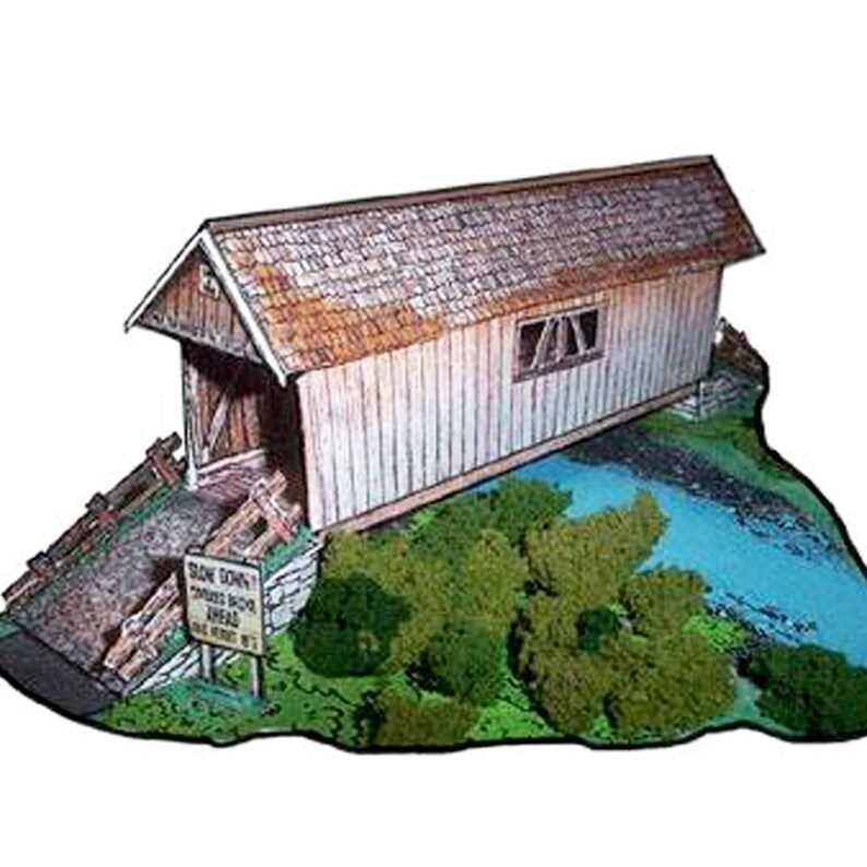 3d papercraft Bridge model architecture model paper model kit