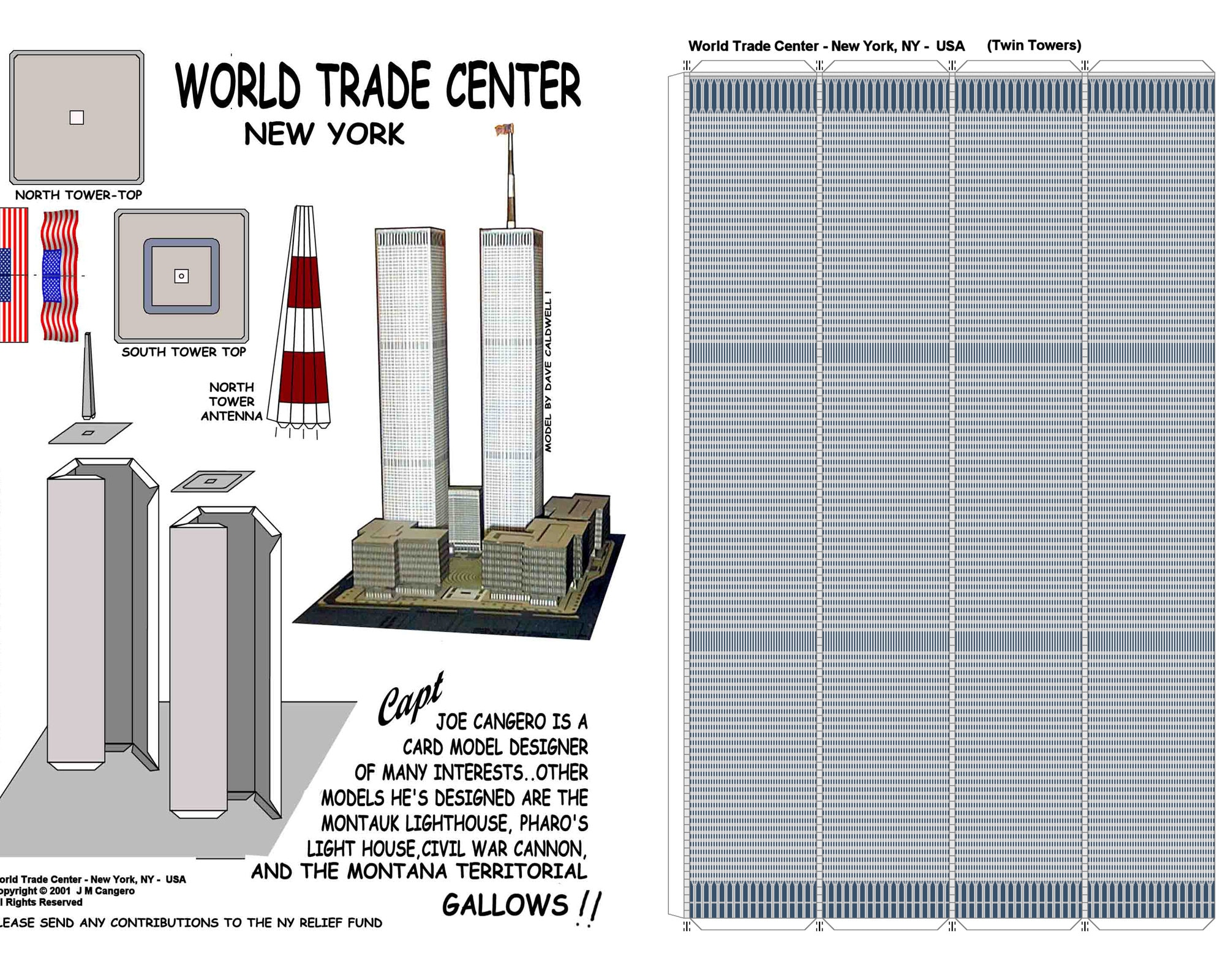 Architecture model, World Trade Center model, paper model