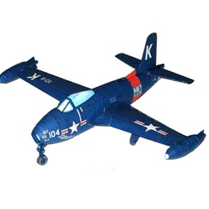 Plane model, papercraft plane, 3d paper model, navy plane, FURY FJ-1