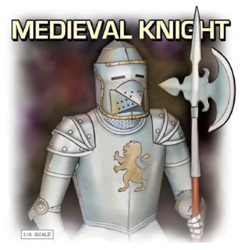Medieval knight fantasy paper model | Etsy