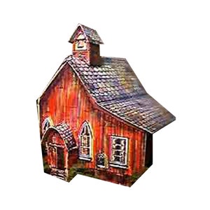 Paper house model, ghost town church