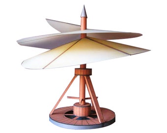 3d paper model, plane model, helicopter model, DaVinci's helicopter