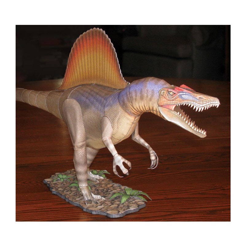 Dinosaur model 3d paper model Spinosaurus Etsy