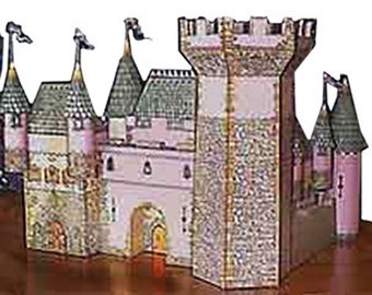 Paper castle model, Medieval Castle, miniature castle