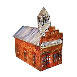 Paper model house, fire house