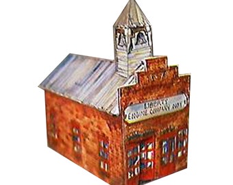 Paper model house, fire house