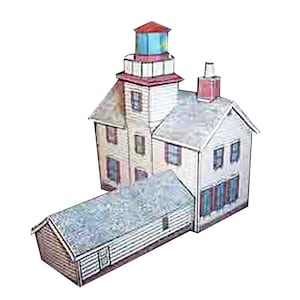 Lighthouse model, paper model, Yaquina Bay