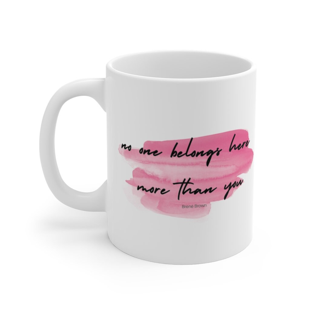 Niemand hoort hier meer dan jij mok Brene Brown Brene Etsy