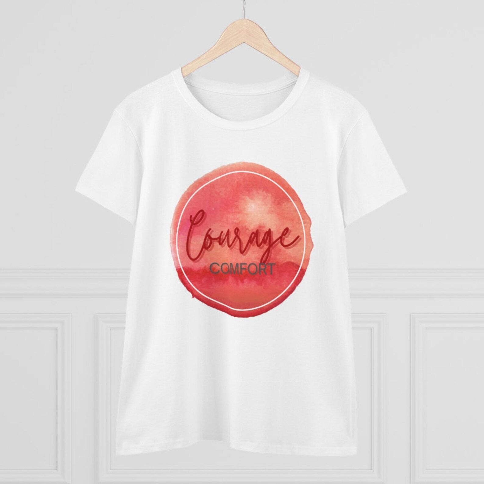 Moed over Comfort Aquarel Women�s Heavy Cotton Tee Brene