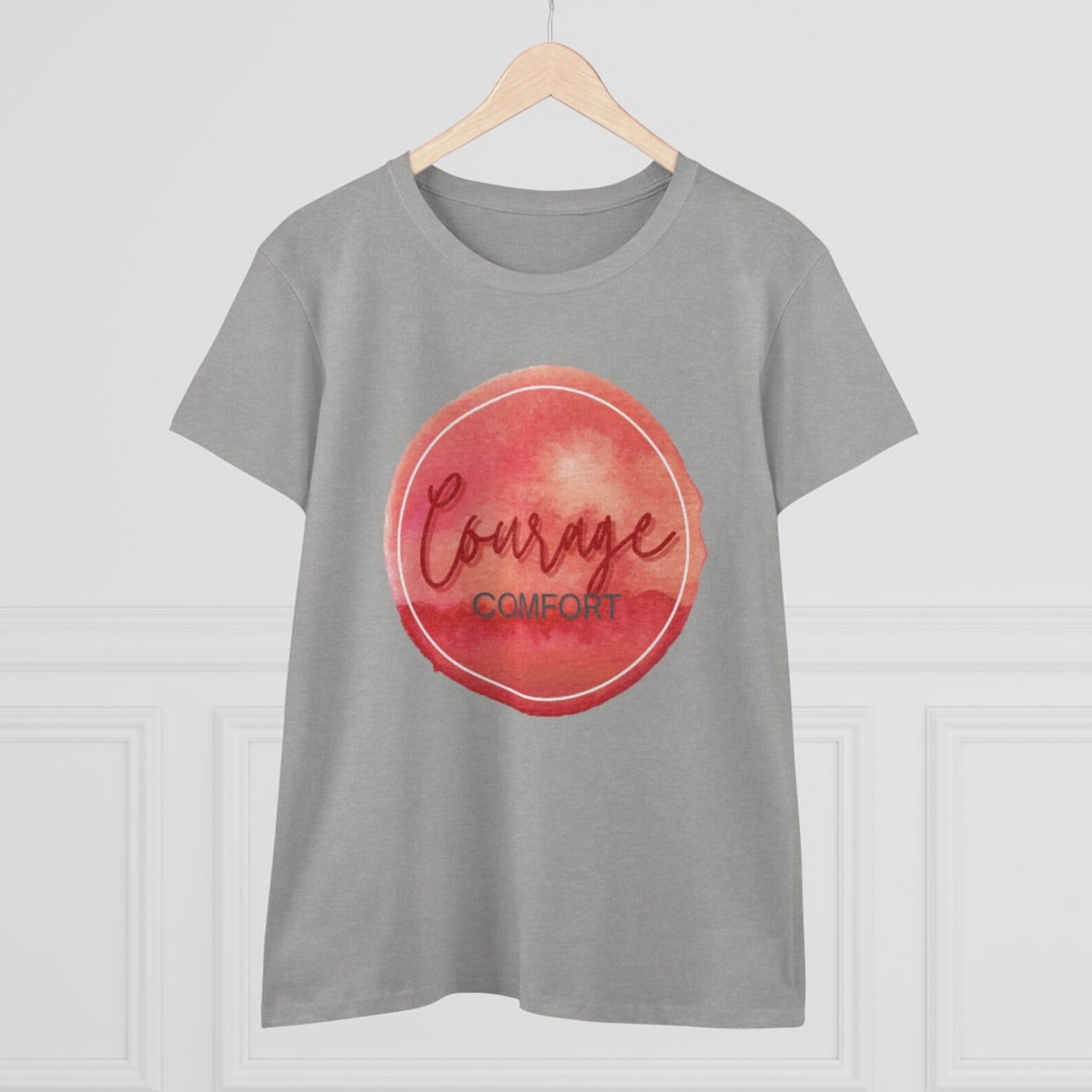 Moed over Comfort Aquarel Women�s Heavy Cotton Tee Brene