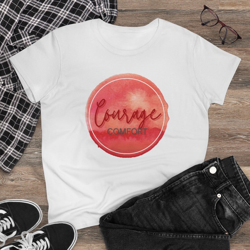 Moed over Comfort Aquarel Women�s Heavy Cotton Tee Brene