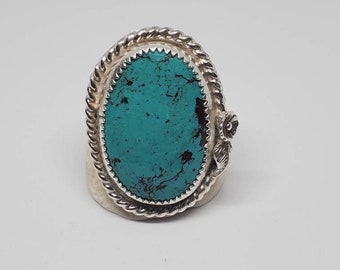 Turquoise Sterling Silver Ring, size 8 1/2