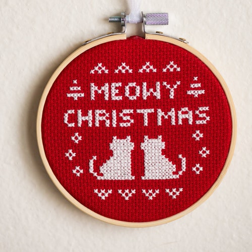 Beary Christmas Cross Stitch Pattern PDF Needlepoint Chart Etsy