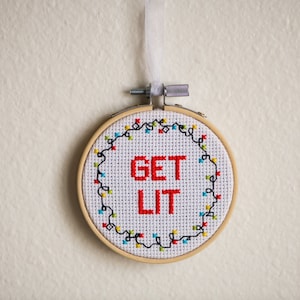 Get Lit - Cross Stitch Ornament Pattern *PDF Digital Download*