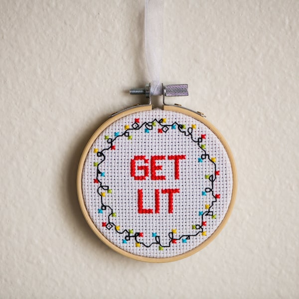 Get Lit - Cross Stitch Ornament Pattern *PDF Digital Download*