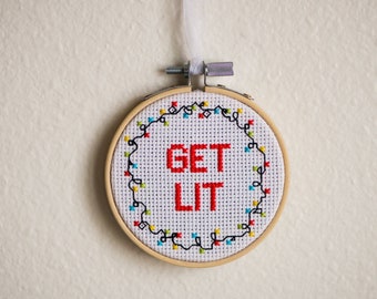 Get Lit - Cross Stitch Ornament Pattern *PDF Digital Download*