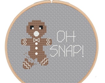 Oh Snap! Gingerbread Man - Cross Stitch Ornament Pattern *PDF Digital Download*